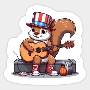 A Whimsical Tribute to American Culture in Cartoon Style T-Shirt Sticker